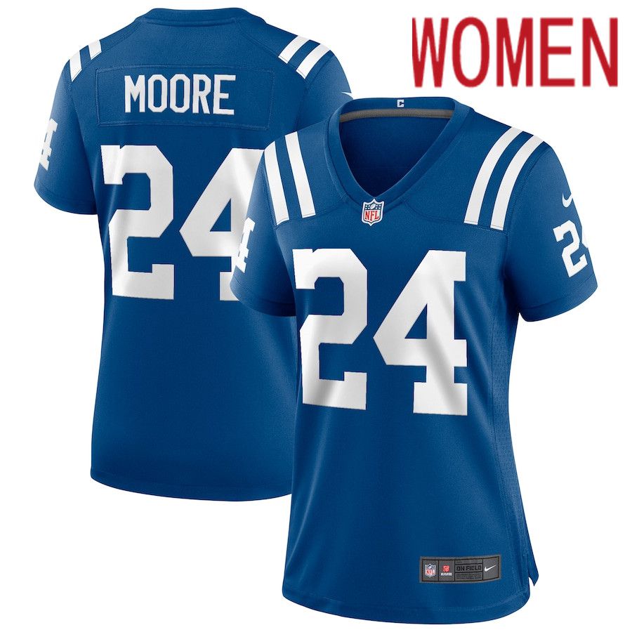 Women Indianapolis Colts #24 Lenny Moore Nike Royal Game Retired Player NFL Jersey